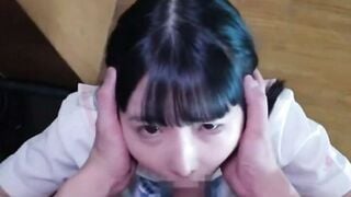 Nana Yokamiya Bound Japanese Schoolgirl Sucks Cock in BDSM Pet Training