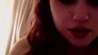 Pregnant Redhead Solo Webcam Tease & Masturbation