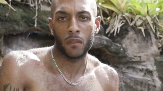 John Long Oiled Hairy Dick Solo Masturbates & Cum Public By Poolside