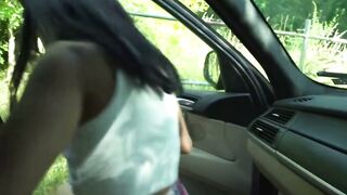 Abigail Mac Deepthroats Big Cock in Car After Deal for Riding