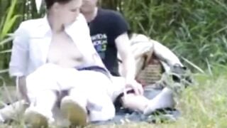 German Wife Jess Gets Outdoor Gangbang From Strangers In The Forest