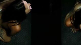 Tattooed Maria May Deepthroats Glory Hole Cock & Swallows 8 Cumshots