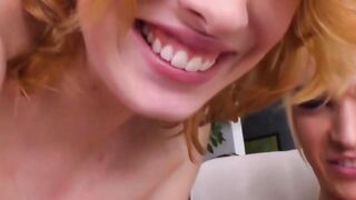 Aubrey Kate Sucks Cock & Gets Fucked With Pink Dildo By Blonde Shemale