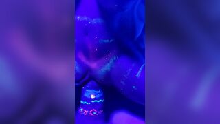 Extreme CBT Insertion on Bondage Fuckdoll in Neon Glow Party