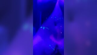 Extreme CBT Insertion on Bondage Fuckdoll in Neon Glow Party