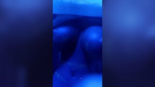 Extreme CBT Insertion on Bondage Fuckdoll in Neon Glow Party