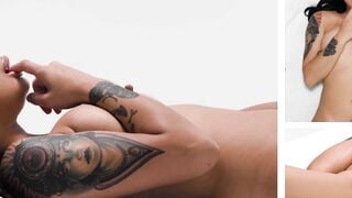 Tattooed Asian MILF Avery Black Finger Fucks & Rides Dildo To Solo Orgasm