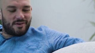 Gracie Jane Sucks Cliff Jensen's Hard Cock on Couch