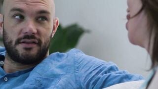 Gracie Jane Sucks Cliff Jensen's Hard Cock on Couch