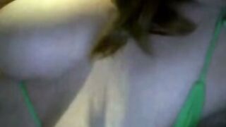 Pierced Webcam Hottie Fingering Herself in Tight Green Top