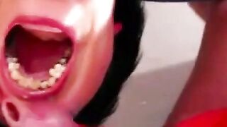 German Amateur Webcam Slave in Red Latex Corset and Heels