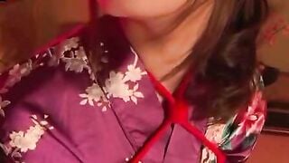 Saki Yano Bonded in Kimono: Tight Rope Restraint & Dildos