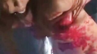 蝋燭責めと鞭打ちされるお姉さん
