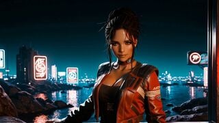 Freckled AI Girl Deepthroats Thick Cock in Neon City Window