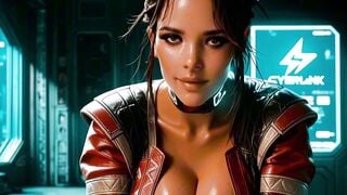 Freckled AI Girl Deepthroats Thick Cock in Neon City Window