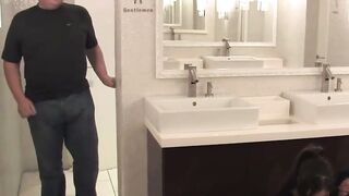 Princess Donna Rope Bound And Gagged For Rough Public Blowjob In Bathroom