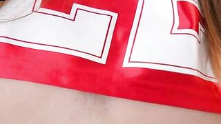 Kimmie Haze Deepthroats Stepbrother Peter Fox In Tight Jersey And White Shorts