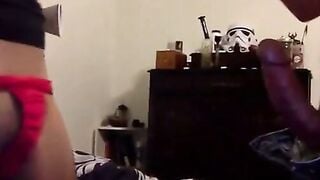 Cute Asian Amateur Deepthroats Big Dick in Homemade Bedroom Video
