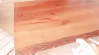 POV German 19yo Blonde Gaped on Hotel Table - First Time Anal Creampie