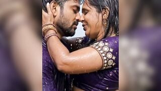 Desi Mother Sucks Son's Cock In Purple Blouse On White Bed