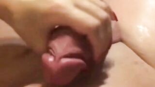 Russian Amateur Girl Sucks Cock & Masturbates Solo at Home