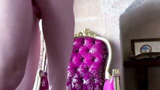 Amateur Mom Creampie In Red Lace Panties While Standing On Chair