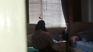 Asian Student Masturbates on Webcam in Plaid Skirt