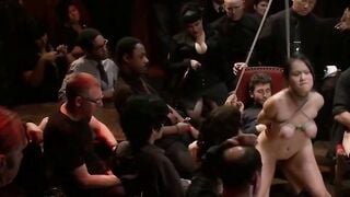 James Deen Roughs Up Hooded Asian Princess Donna In Cuffed Public Bar Table Fuck