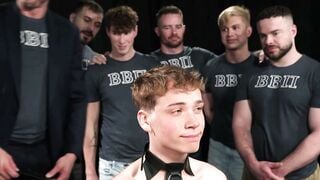 Felix Trainor Gaping Ass Gangbanged By Ten XL Guys In Leather Collar