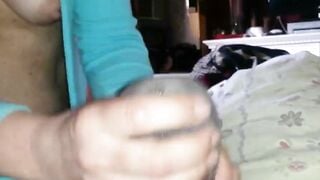 Danish Amateur Squirting With Sex Toy On Floral Bedding