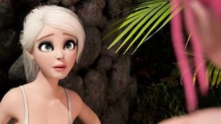 Pink Elf Futa Rides Nude Blonde's Thick Cock Until Cum Drenches Her