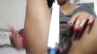 Thicc Ebony Goddess Teases on Cam with Big Tits and Vibrator