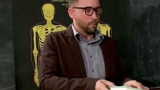Paris Sucks Cock Then Rides Teacher's Ass In Plaid Skirt Classroom