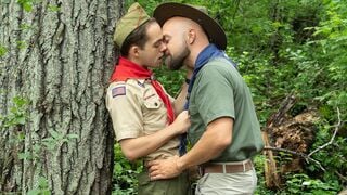 Adam Snow Sucks Scout Master's Cock in the Woods