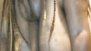 Black BBW Rides Dildo on Webcam with Huge Natural Tits
