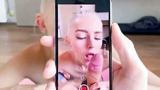 Eva Elfie Nude Yoga Stretch Blows Cock On Pink Mat