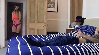 Stella Cox Deepthroats Huge Dick & Swallows Cum Inside Amateur Bedroom POV
