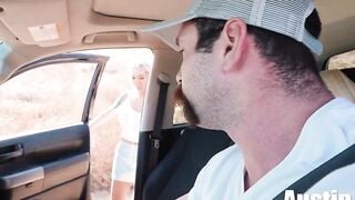 Aubrey Kate Deepthroats Stranger's Cock on Dusty Dirt Road