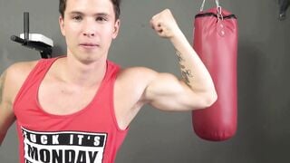 Tattooed Czech Twink Flexes Muscles & Shows Cock in Gym