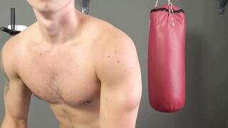 Tattooed Czech Twink Flexes Muscles & Shows Cock in Gym