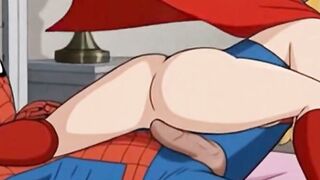 Spiderman Roughly Deepthroats Blonde Supergirl Anime Hentai