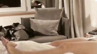 German Amateur Mom Gets Ass Cumshot on Bed