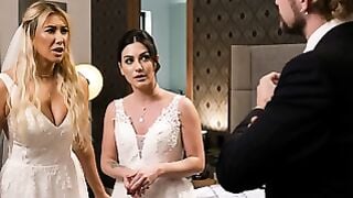 Megan Mistakes & Cyber Doll Deepthroat Pervy Officiant's Dick at Wedding