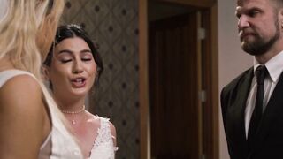 Megan Mistakes & Cyber Doll Deepthroat Pervy Officiant's Dick at Wedding