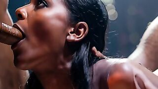 Adriana Chechik Deepthroats Big Cock Covered in Alien Slime Foursome
