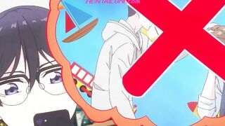 Hentai Gay Nerd Sucks Cock & Gets Hard Anal Creampie Overflow