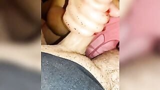 Amateur Wife With Red Lipstick Sucks Cock Until Cumshot