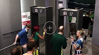 Lola Morena Deepthroats Fan at Soccer Stadium Security Checkpoint