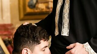 Priest Ruslan Angelo Bareback Anal Fucks Petite Twink Bastian Karim in Church