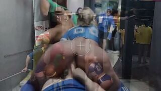 Lola Morena & Adira Allure Deepthroat Bareback Anal at Stadium Security Checkpoint